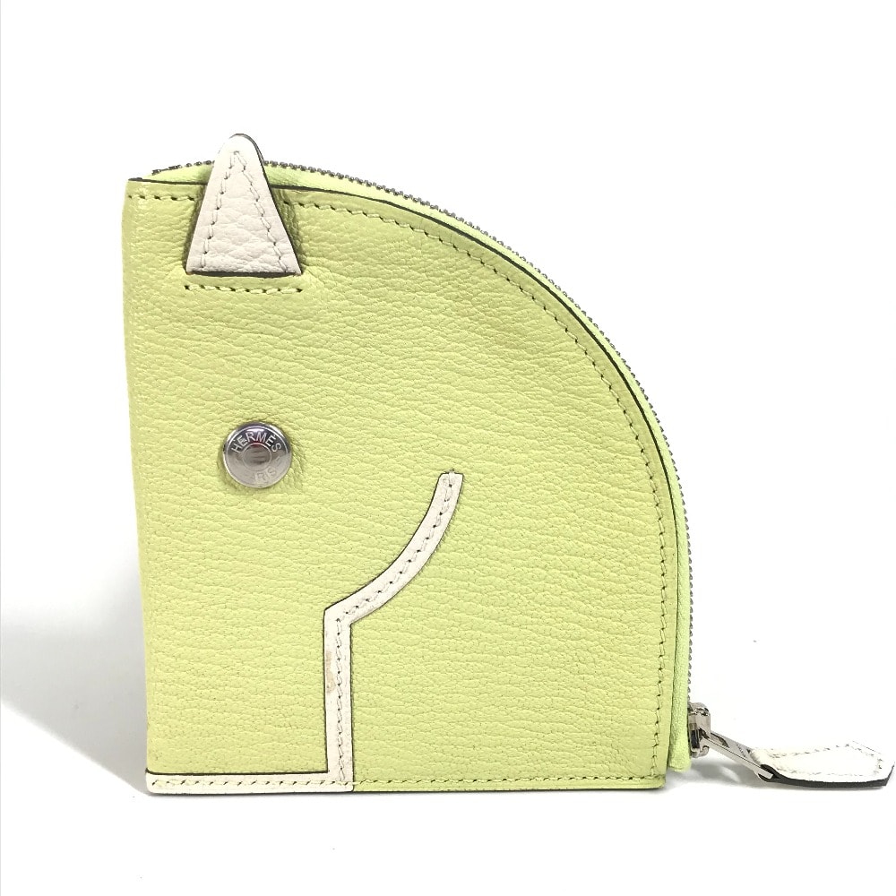エルメス HERMES シュバル パドック 馬 財布 小銭入れ コインケース シェーブル Z刻 ジョーヌブルジョン/ナタ イエロー 新品同様
