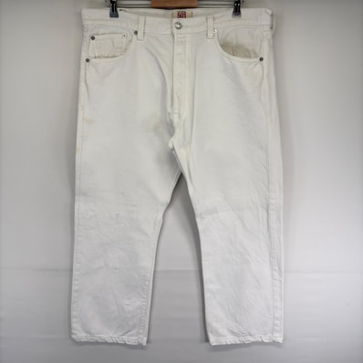 古着 リーバイス Levi's デニム パンツ デニムパンツ 501 ストレート ボタンフライ 5ポケット Gパン W38 L30 ホワイト系 メンズ