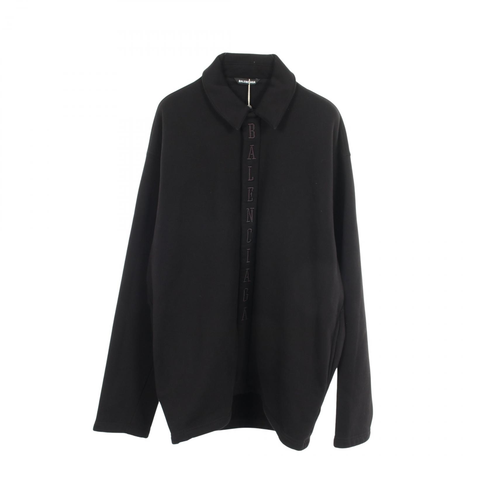 バレンシアガ BALENCIAGA ロゴ刺繍 裏起毛 スウェット シャツ 衣料品 アウター コットン メンズ ブラック系 641628 【中古】