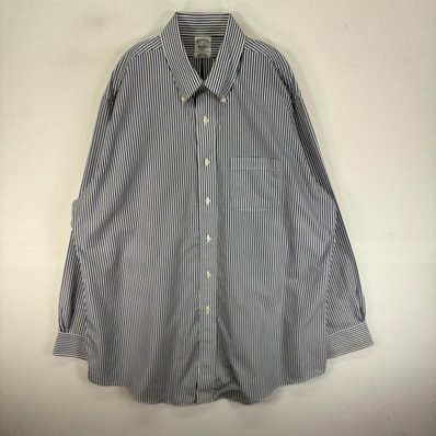 古着 ブルックスブラザーズ Brooks Brothers 長袖シャツ ボタンダウン XL ブルー系 ストライプ メンズ