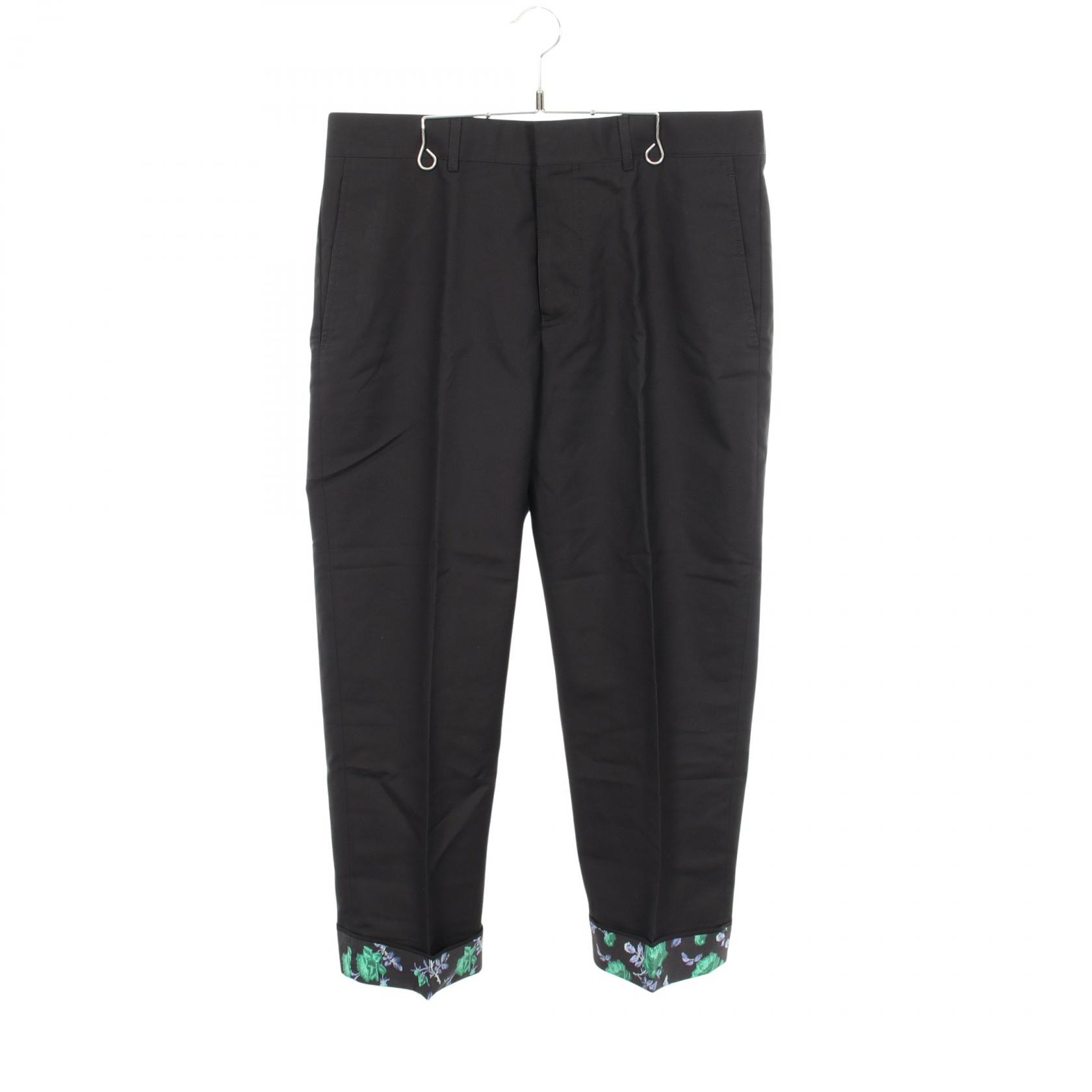 ディオール Dior 裾花柄 パンツ 衣料品 ボトムス コットン メンズ ブラック系 / マルチカラー 293C142A4451 【中古】