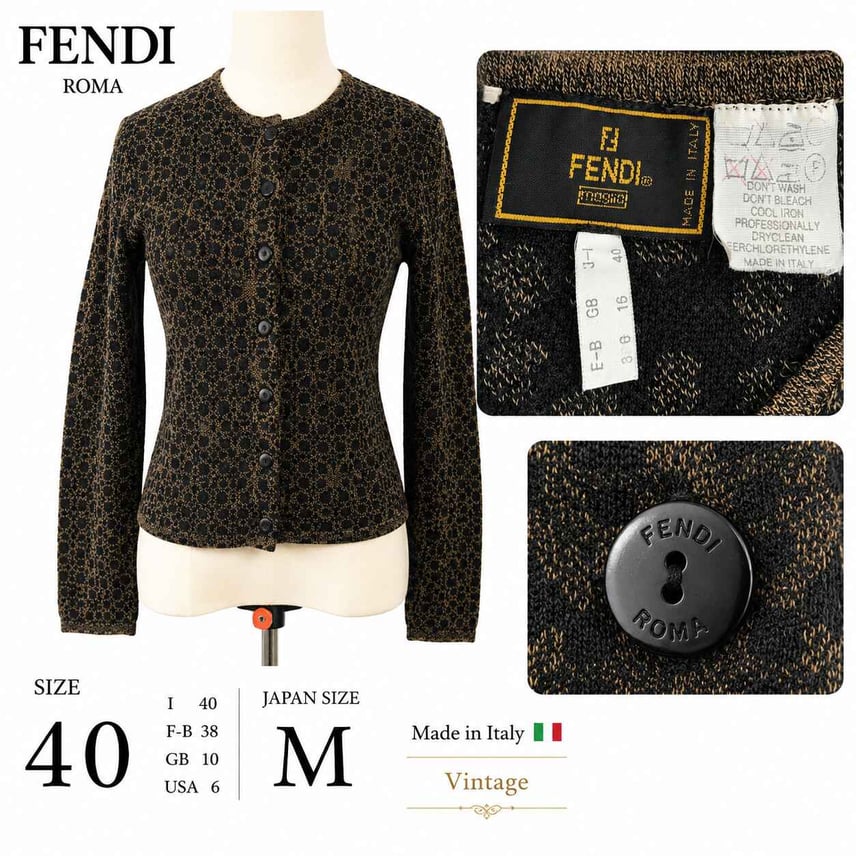 B (目立った傷や汚れなし)】80-90s/希少vintage☆FENDI MAGLIA B (目立った傷や汚れなし)】80-90s/希少vintage☆FENDI MAGLIA