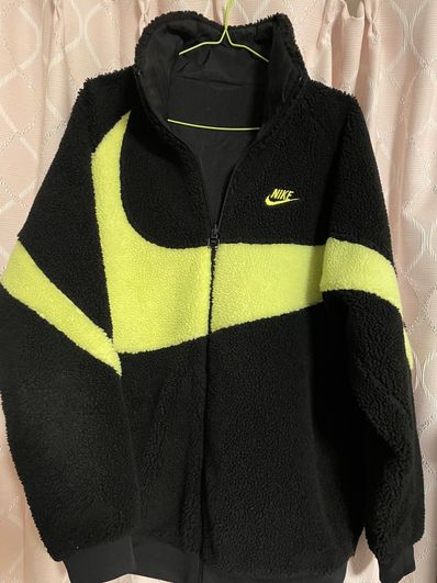 Nike Big Swoosh Reversible Boa Jacket"Black Neon"