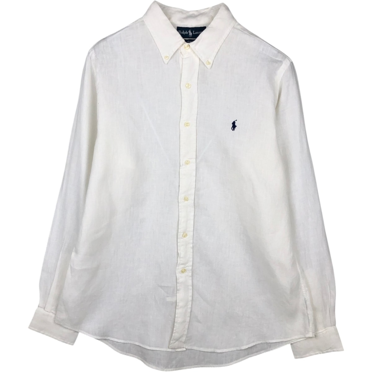 古着 ラルフローレン Ralph Lauren CUSTOM FIT 長袖 リネン ボタンダウンシャツ メンズL相当/eaa495584