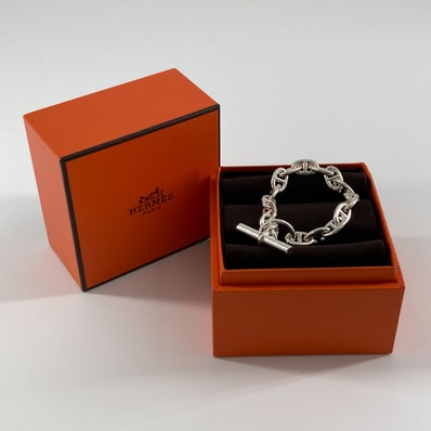 HERMES(エルメス) シェーヌダンクル PM 16コマ ブレスレット Ag925 34.2g シルバー