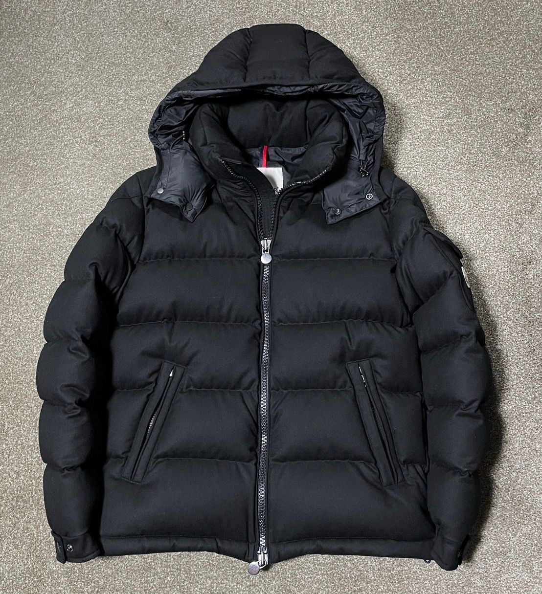 MONCLER Montgenevre Flannel Hooded Down Jacket "Black"