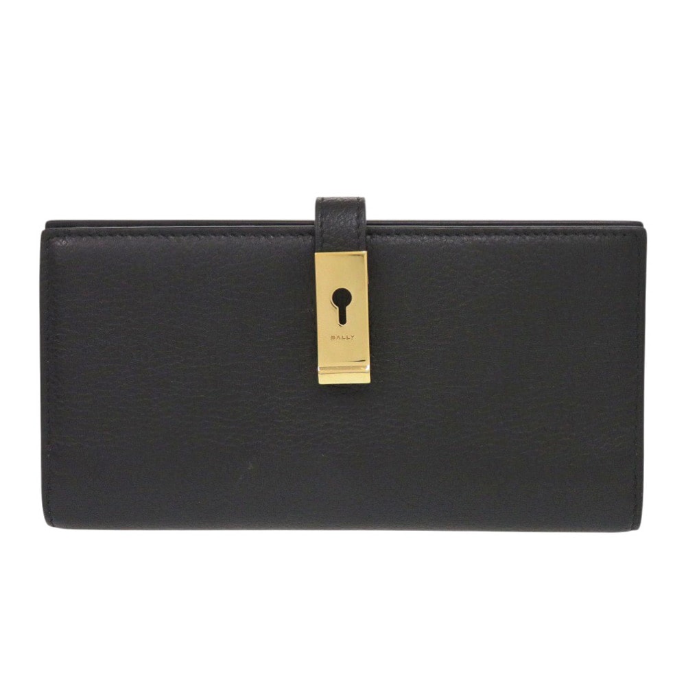 バリー Lock Me レザー ブラック 長財布