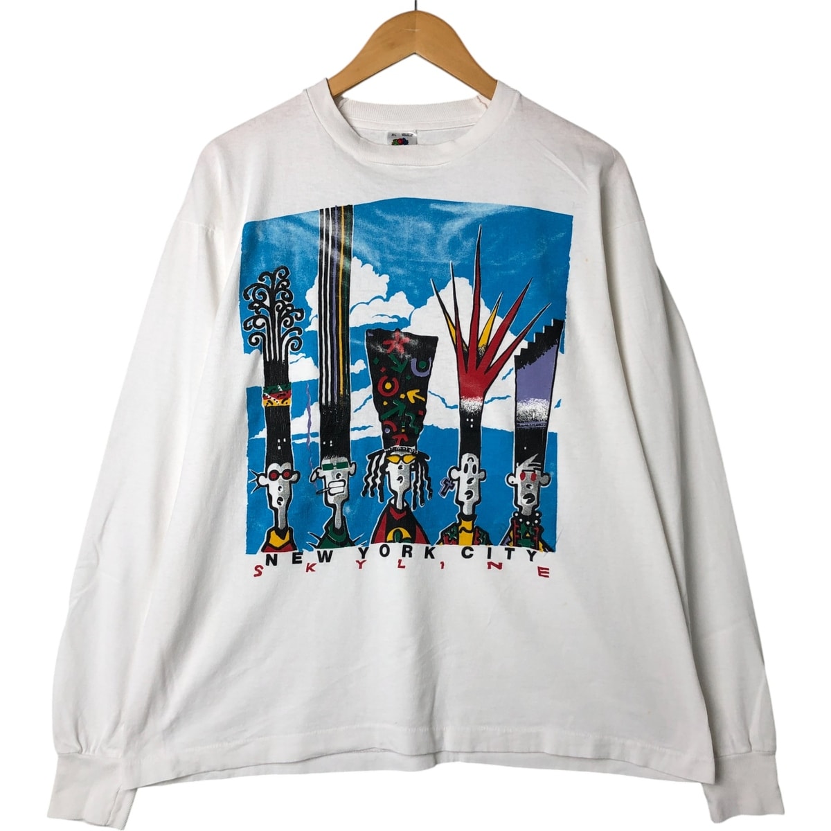 古着 90年代 フルーツオブザルーム FRUIT OF THE LOOM ロングTシャツ ロンT USA製 メンズXL相当/eaa542458