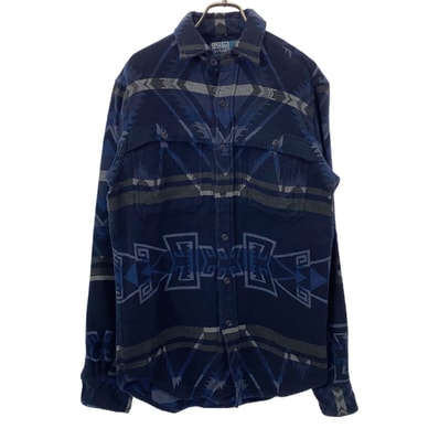 Polo by Ralph Lauren ポロバイラルフローレン 総柄 長袖 コットンシャツ XS ネイビー