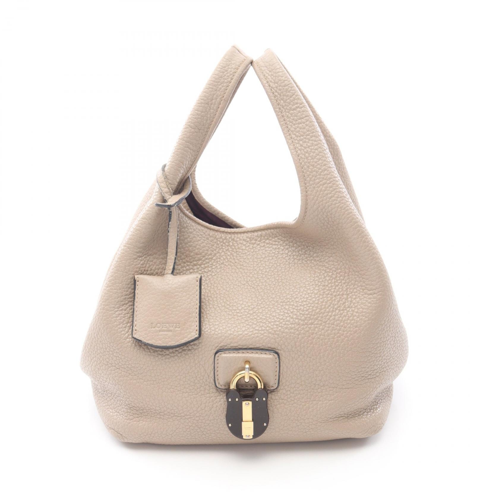 ロエベ LOEWE カリエ ハンドバッグ バッグ レザー レディース ベージュ系 【中古】