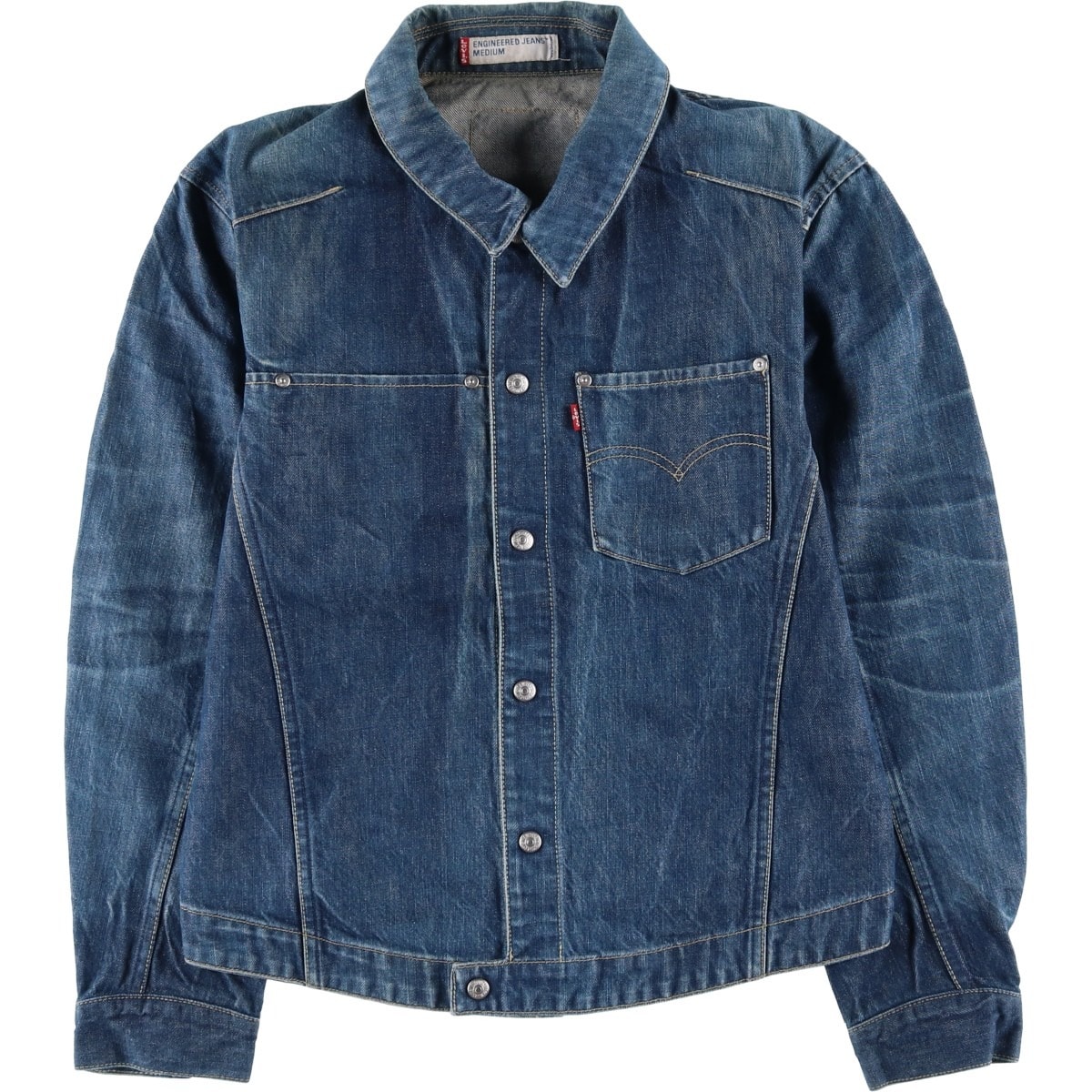 古着 00年代 リーバイス Levi's ENGINEERED エンジニアード ユーロモデル 70100-0835 立体裁断 デニムジャケット メンズM相当/eaa617674