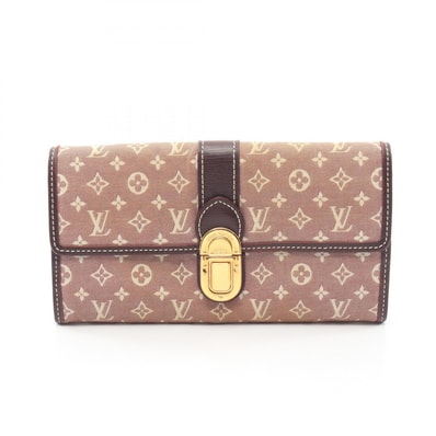 ルイ・ヴィトン LOUIS VUITTON ポルトフォイユ サラ モノグラムイディール セピア 二つ折り長財布 財布 キャンバス レザー レディース ブラウン系 M63008 【中古】