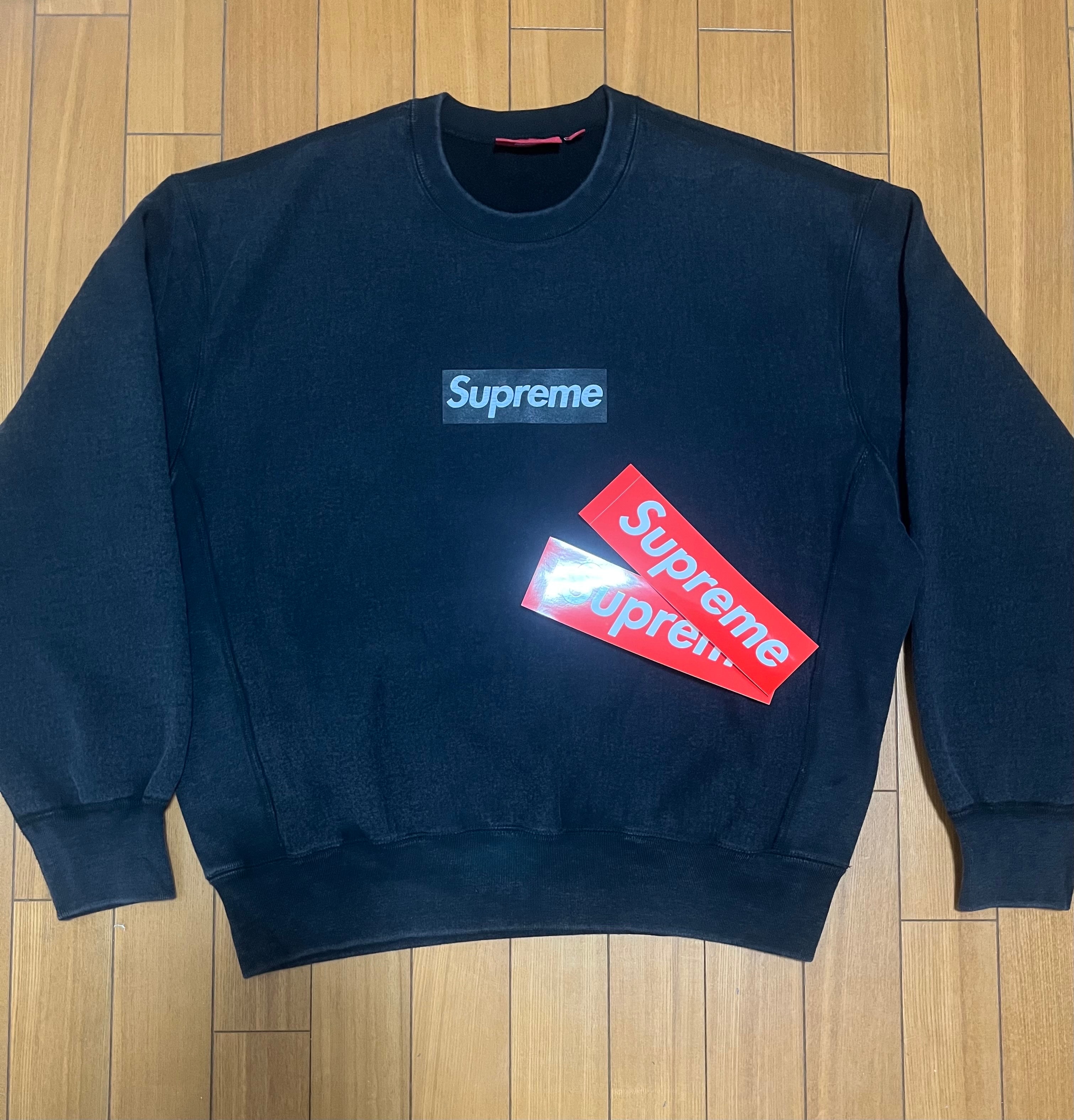Supreme Washed Box Logo Crewneck "Black"