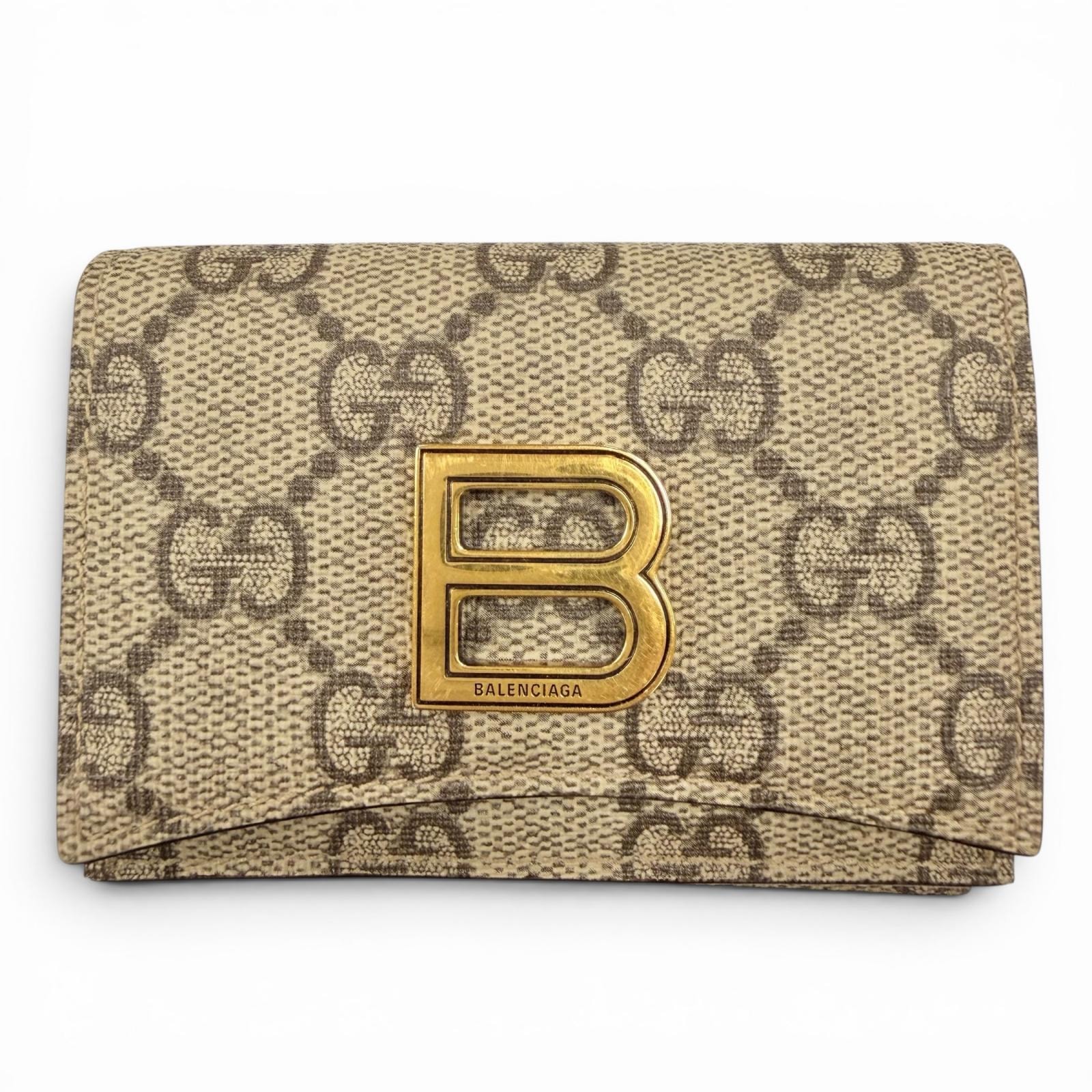 B (目立った傷や汚れなし)】美品 グッチ×バレンシアガ 三つ折り財布