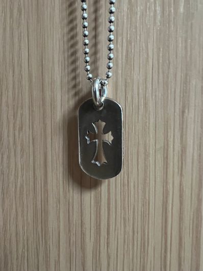 Chrome Hearts Dog Tag S Cut Out Cross "Silver"