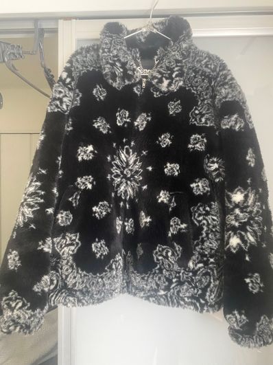 Supreme Bandana Faux Fur Bomber Jacket "Black"