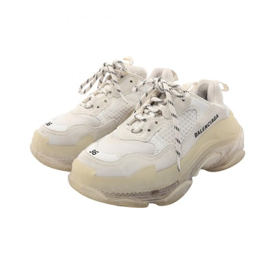 バレンシアガ BALENCIAGA Triple S トリプルS スニーカー 靴 レザー ファブリック レディース ホワイト系 544351 【中古】