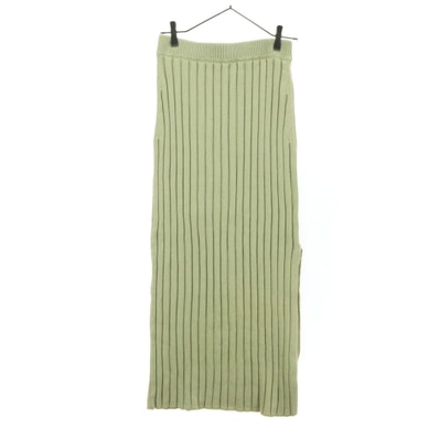 未使用 MOUSSY マウジー ロング丈 コットンニット スカート FREE ベージュ