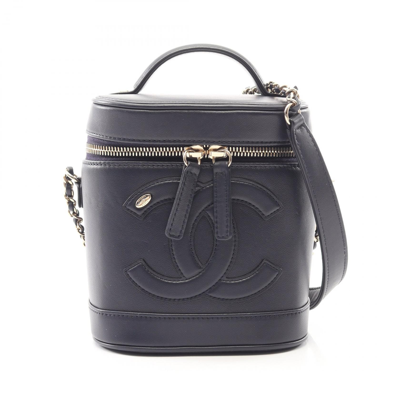 シャネル CHANEL ココマーク 2WAY ハンドバッグ バッグ ラムスキン(羊革) レディース ネイビー系 【中古】