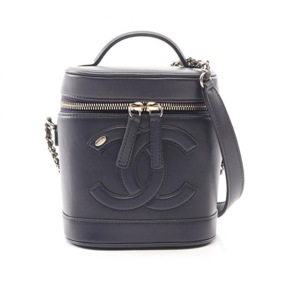 シャネル CHANEL ココマーク 2WAY ハンドバッグ バッグ ラムスキン(羊革) レディース ネイビー系 【中古】