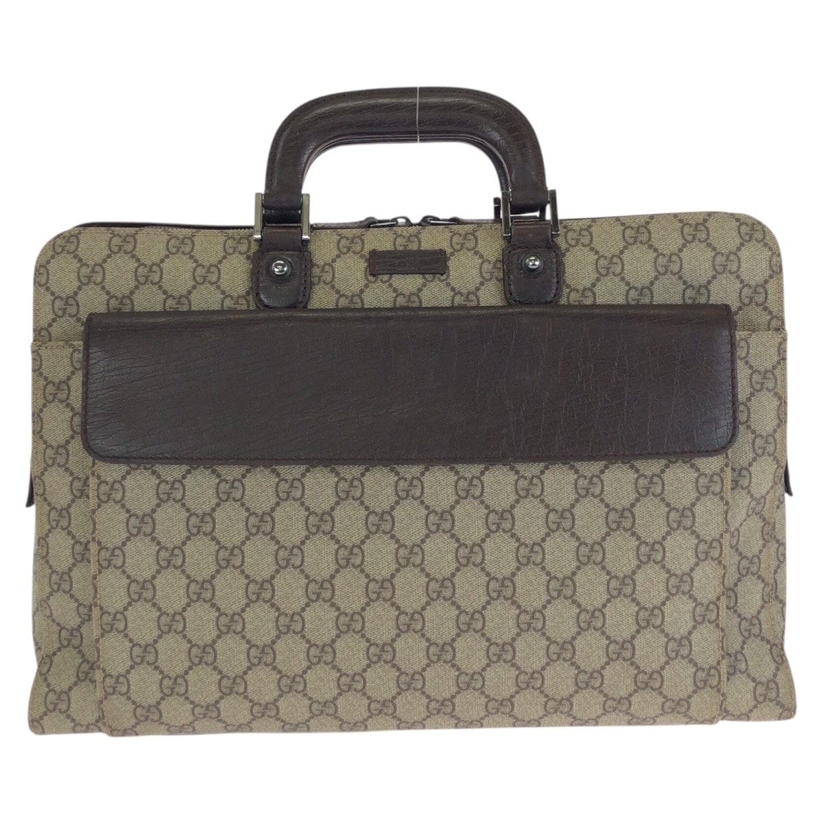 GUCCI グッチ ベージュ ダークブラウン GGスプリームキャンバス レザー/ ビジネスバッグ ブリーフケース 603349 【中古】