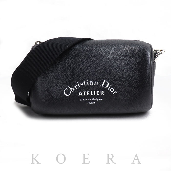 Dior ディオール アトリエローラー ミニドラム ショルダーバッグ ブラック 1ATPO061_H03E レディース【中古】