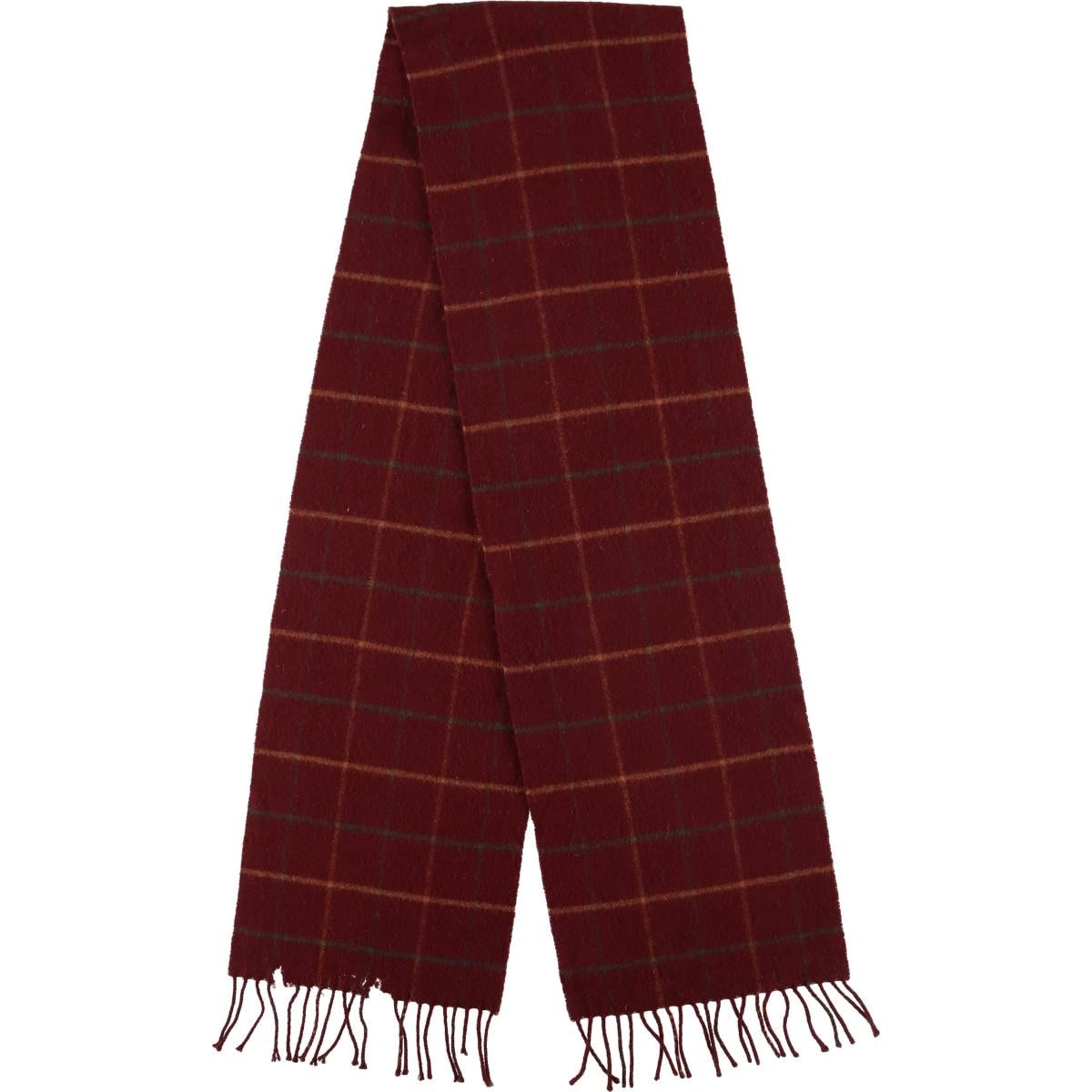 古着 バブアー Barbour チェック柄 ウールマフラー スコットランド製/gaa006650