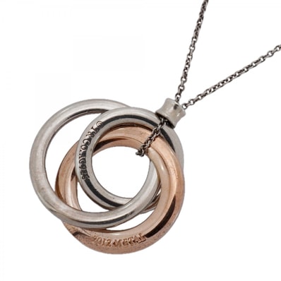 ★SALE【6jcb0730】ティファニー ネックレス 1837/インターロッキング シルバー925 ルベドメタル【中古】レディース