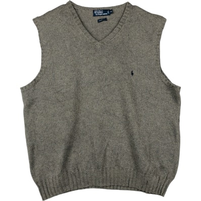 古着 ラルフローレン Ralph Lauren POLO by Ralph Lauren Vネック コットンニットベスト メンズXL相当/rab181098