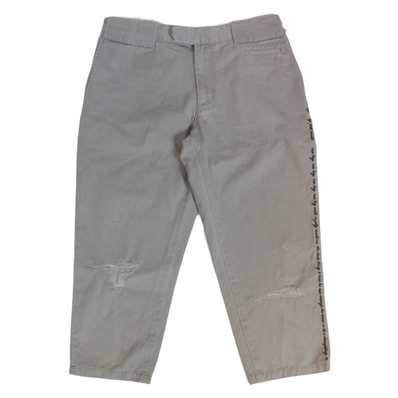 UNDERCOVER アンダーカバー パンツ 09SS C4524 NEO BOY期 ロゴ ダメージ クロップド パンツ グレーベージュ系 2【中古】