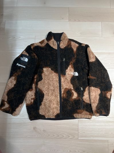 Supreme x The North Face Bleached Denim Print Fleece Jacket "Black"