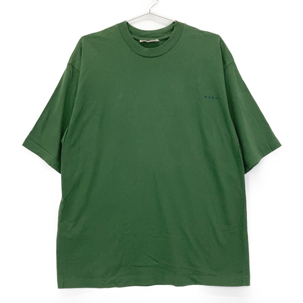 マルニ HUMU0223EX グリーン 半袖 ロゴ刺繍 Tシャツ 48