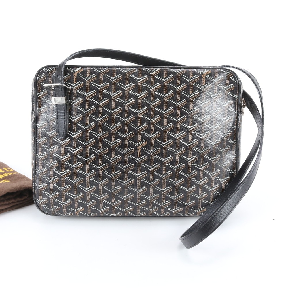 ■美品 ゴヤール ヨナ GM ヘリンボーン柄ショルダーバッグ レザー