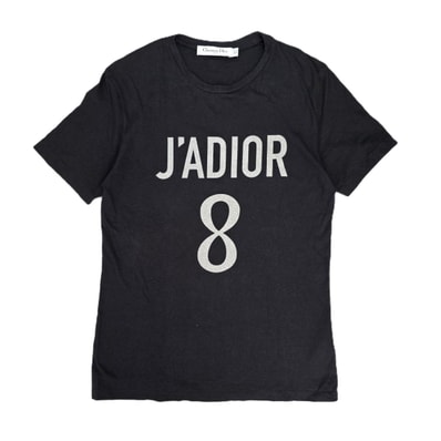 Christian Dior クリスチャンディオール J`ADIOR 8 プリント 半袖Tシャツ 213T03T003 XS コットン ブラック レディース【中古】