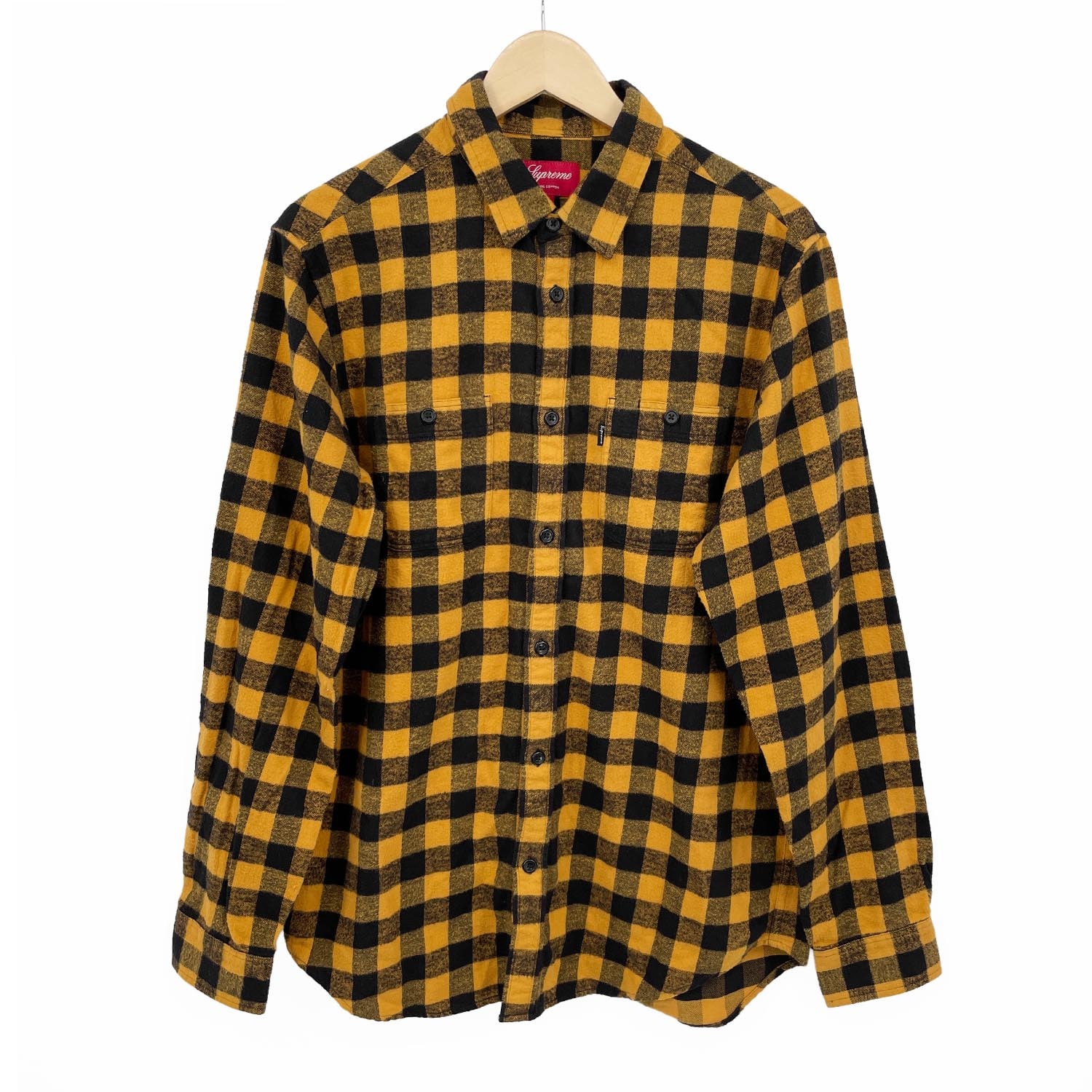 Supreme シュプリーム バッファローチェック フランネルシャツ 10AW 長袖シャツ
 コットン L イエロー メンズ
 【中古】