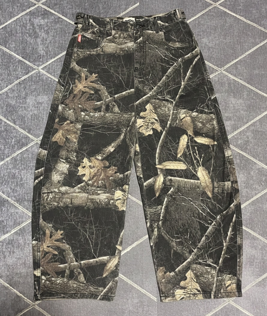 9090 King Logo Assort Ballon Buggy Pants "Black Real Tree"