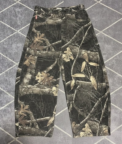 9090 King Logo Assort Ballon Buggy Pants "Black Real Tree"