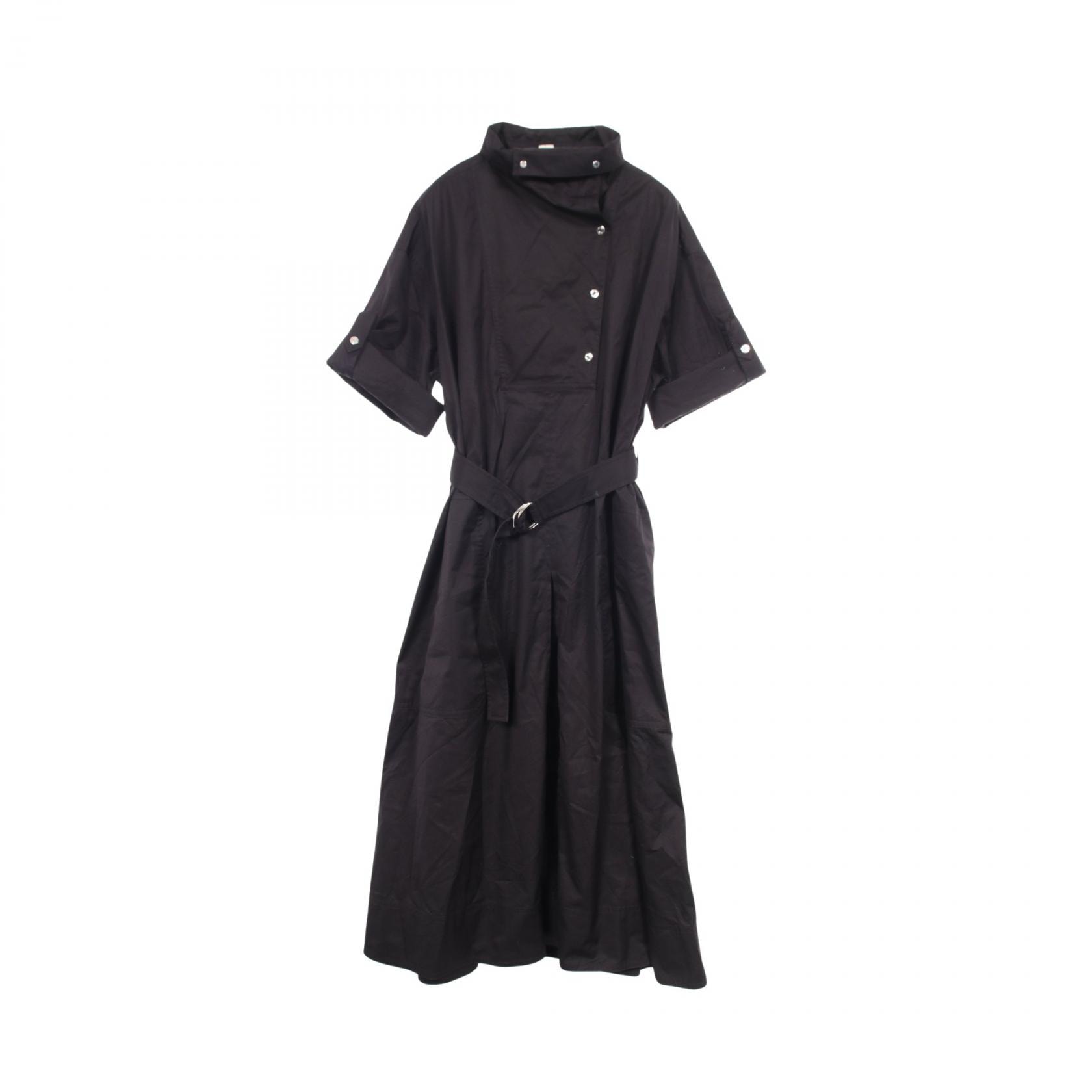 エルメス HERMES Robe loose ルーズドレス セリエボタン ワンピース 衣料品 トップス コットン レディース ブラック系 5H0543DV 【中古】