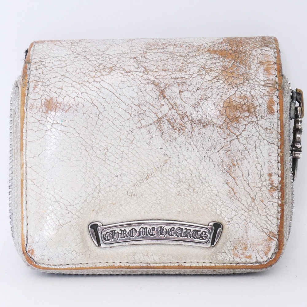 Chrome Hearts Square Zipville Wallet "White"