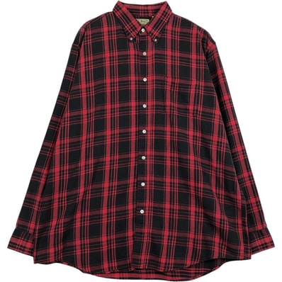 古着 70~80年代 エルエルビーン L.L.Bean 長袖 ボタンダウン ライトネルチェックシャツ USA製 メンズXL相当 ヴィンテージ/eaa647311