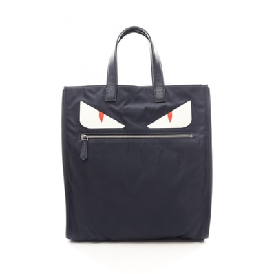 フェンディ FENDI バッグバグズ モンスター トートバッグ バッグ ナイロン レザー メンズ ネイビー系 / マルチカラー 7VA367 【中古】