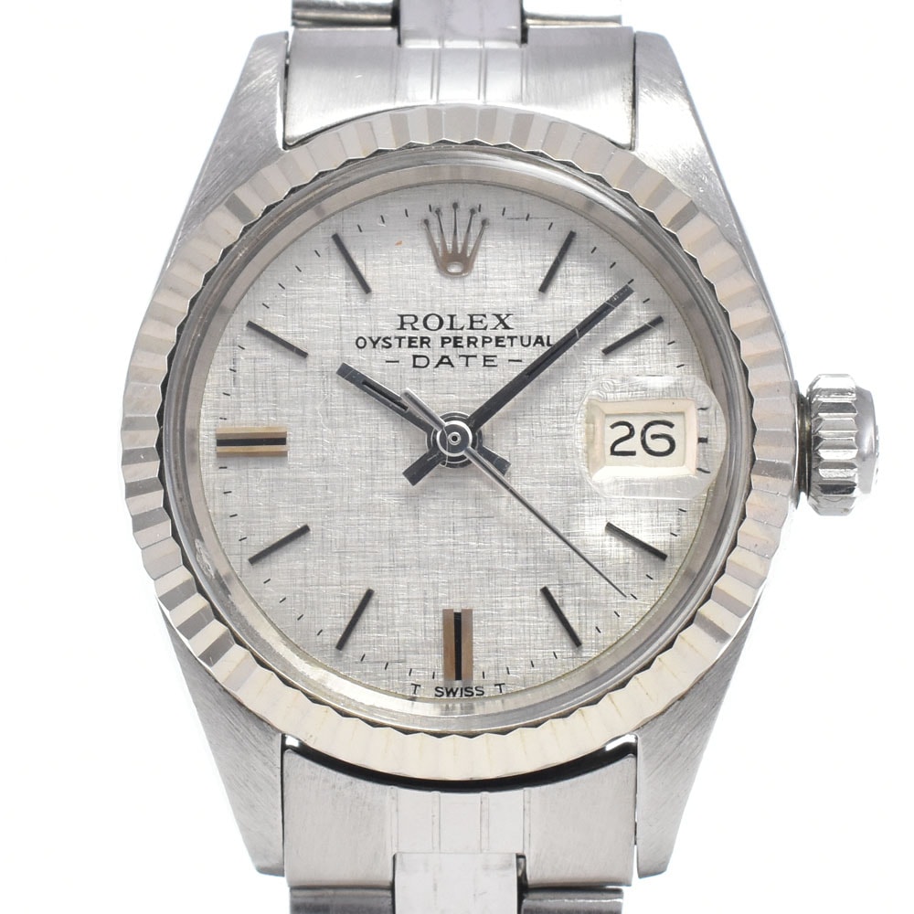 ロレックス ROLEX 6917 ヴィンテージ オイスターパーペチュアル デイト Cal.2030 シルバー 自動巻き レディース 美品 腕時計 J#148075