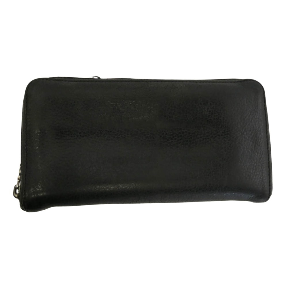 CHROME HEARTS クロムハーツ(原本無) REC F ZIP #2 ダガージップ プレーン ラウンドジップ ウォレット ブラック系【中古】