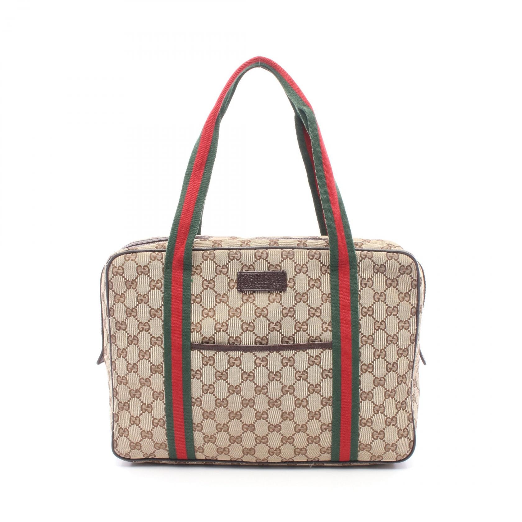 グッチ GUCCI GGキャンバス トートバッグ バッグ キャンバス レザー レディース ベージュ系 / ブラウン系 / マルチカラー 189753 【中古】