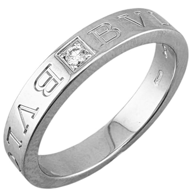 ブルガリ ブルガリブルガリ リング 指輪 19号 18金 K18ホワイトゴールド ダイヤモンド レディース BVLGARI 中古
