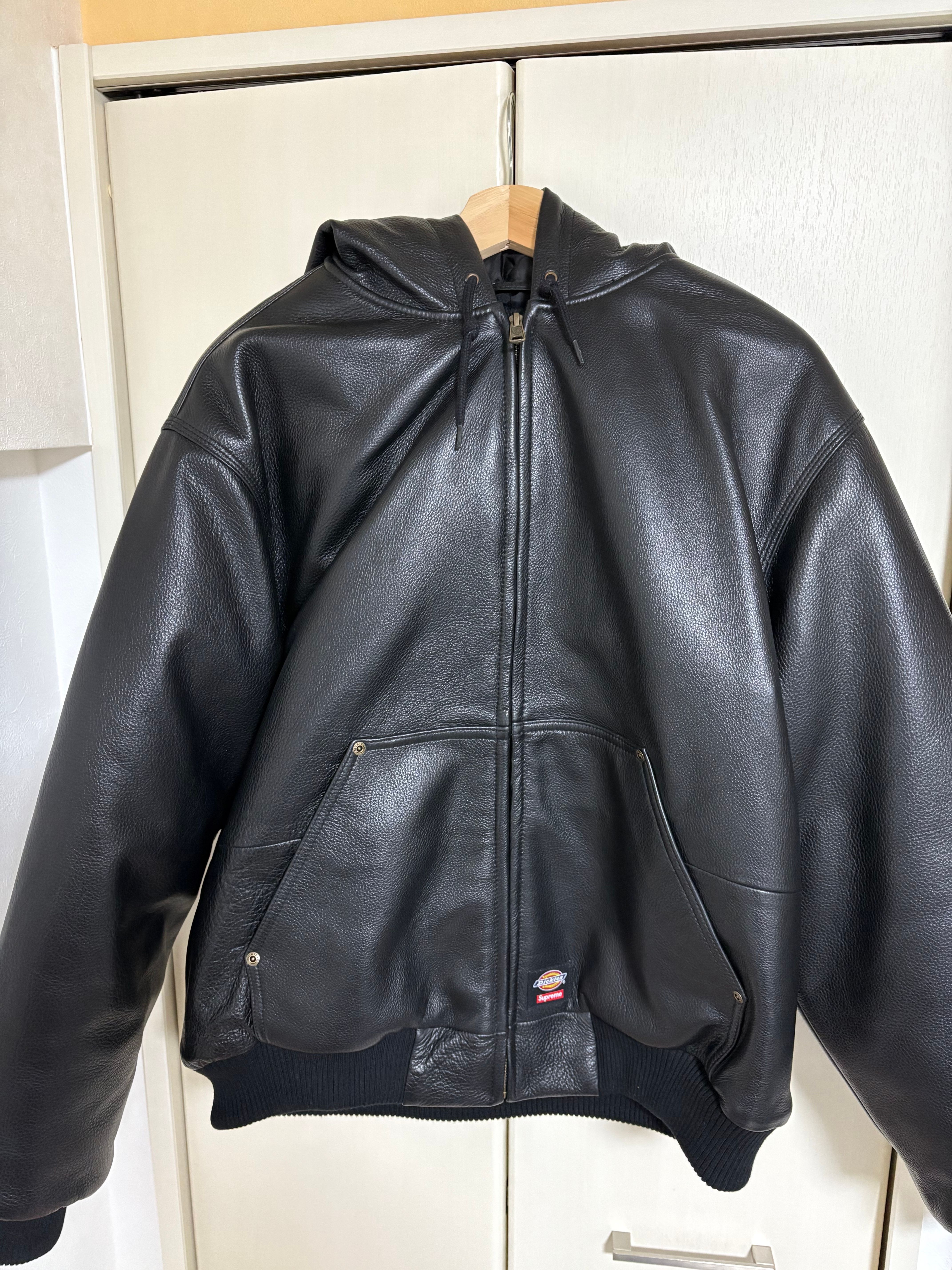 Supreme x Dickies Hooded Leather Work Jacket "Black"