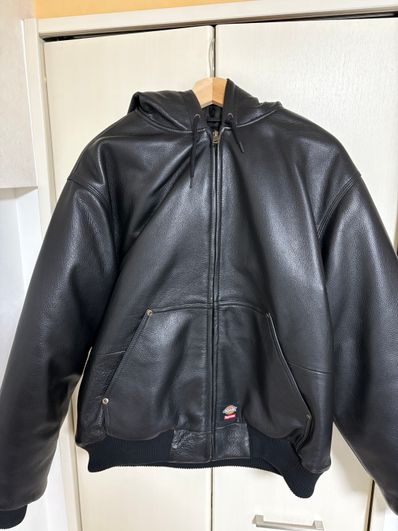 Supreme x Dickies Hooded Leather Work Jacket "Black"