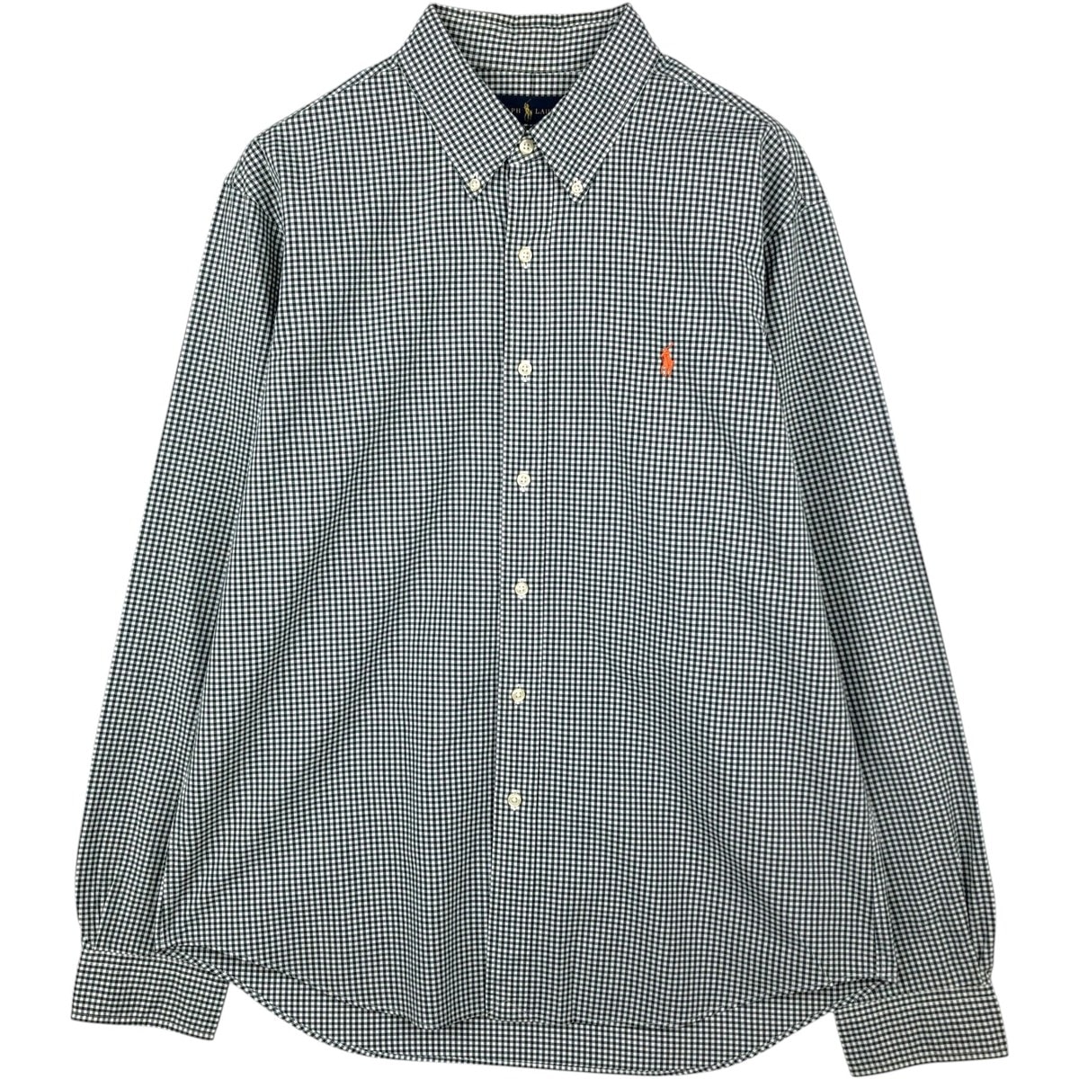 古着 ラルフローレン Ralph Lauren SLIM FIT スリムフィット ギンガムチェック 長袖 ボタンダウンチェックシャツ メンズXL相当/eaa622261