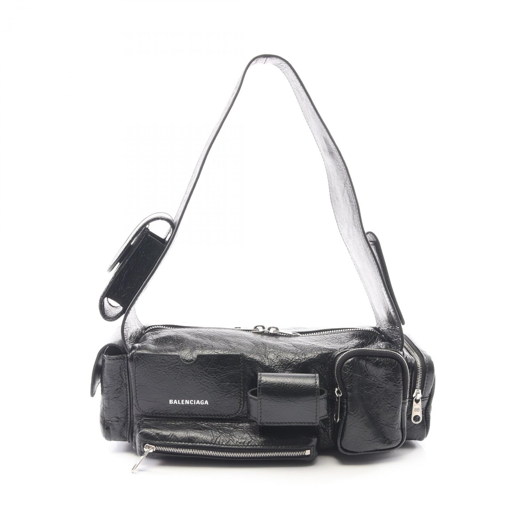 バレンシアガ BALENCIAGA スーパービジー ショルダーバッグ バッグ レザー レディース ブラック系 762516 【中古】