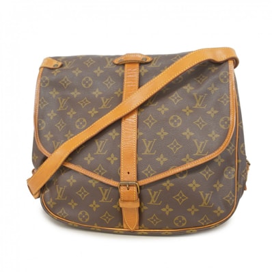 【6db0945】ルイヴィトン ショルダーバッグ モノグラム ソミュール35 M42254 ブラウン【中古】レディース